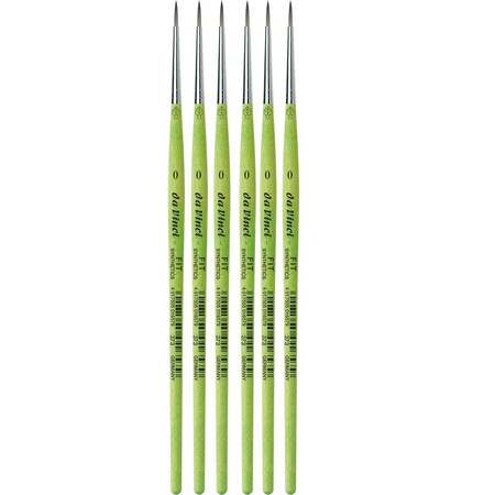 Da Vinci FIT Synthetics Student Brush, Synthetic, Acrylic & Tempera, Round, Series 373, Size 0, 6PK VA-373_0
