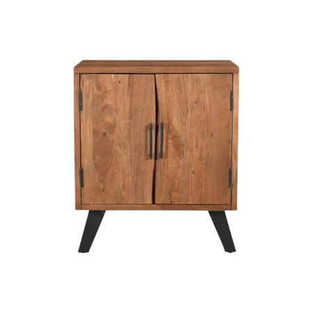 Homeroots 30" Brown Solid Wood Square Live Edge Nightstand 571534