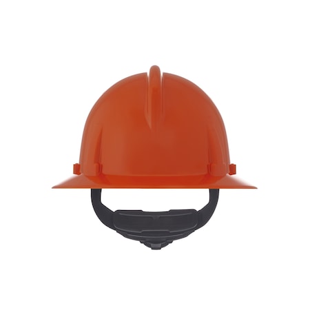 Msa Safety Hard Hat, Topgard, Full Brim, Polycarbonate, Fas-Trac III, Type 1, Class E, Orange 475390