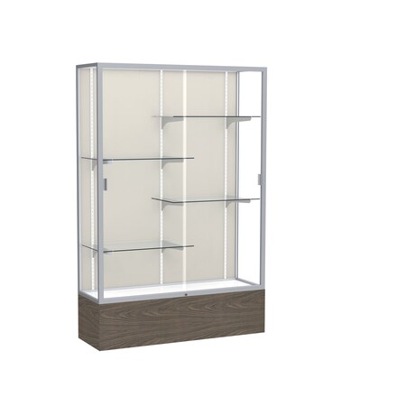 Ghent Floor Display Case 48x72x16, Plaque, Satin 2074PB-SN-WV