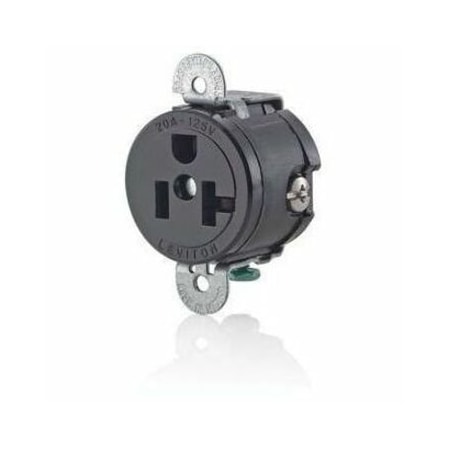 Leviton Commercial Grade Single Receptacle, 20 Amp, 125 Volt 5558-SS