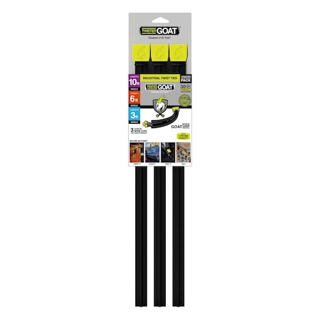 Twisted Goat Twisted Goat Black Twist Ties 3 pk TG-SPK
