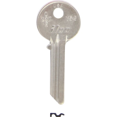 Ilco Yale Nickel Plated House Key Y54 / O997E, 10PK IAL3402100B