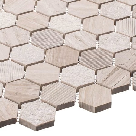 Andova Tiles Amarillo 1.25" x 1.25" Natural Stone Honeycomb Mosaic Wall & Floor Tile ANDAMA102