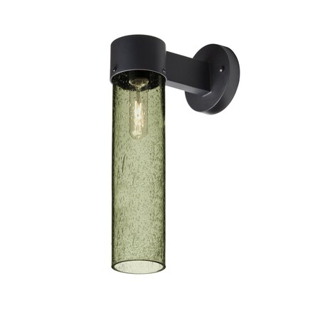 Besa Lighting Juni 16 Outdoor Sconce, Moss Bubble, Black Finish, 1x60W Incandescent JUNI16MS-WALL-BK