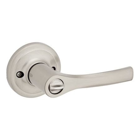 Kwikset Henley Lever Privacy Door Lock with 6AL Latch and RCS Strike Satin Nickel Finish 300HYL-15