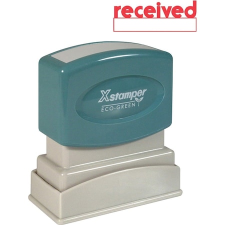 Shachihata Xstamper Pre-Inked Message Stamp, RECEIVED, 1-5/8" x 1/2", Red 1223