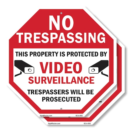 Signmission No Trespassing This Property Is Pro, 10 inch X 10 inch, Plastic Sign, 2PK OC-P-2PACK-10-93