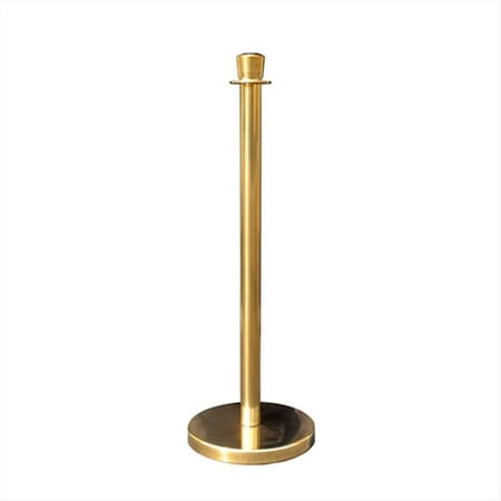 Vic Crowd Control VIP Crowd Control  12 in. Flat Base Taper Gold Stainless Steel Post with Taper Post Ring 1605