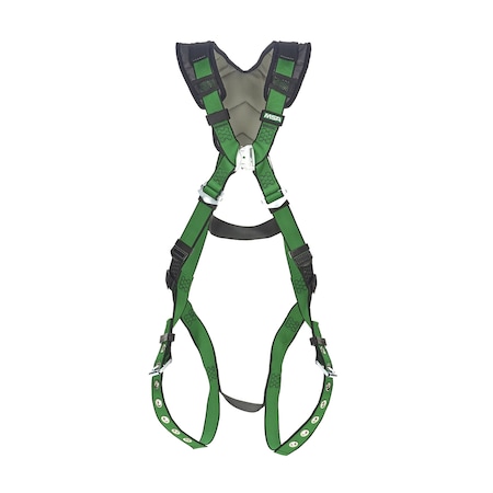 Msa Safety V-Form+ Harness, Extra Large, 400 lb, Tongue Leg Buckles, Back D-Ring 10206086
