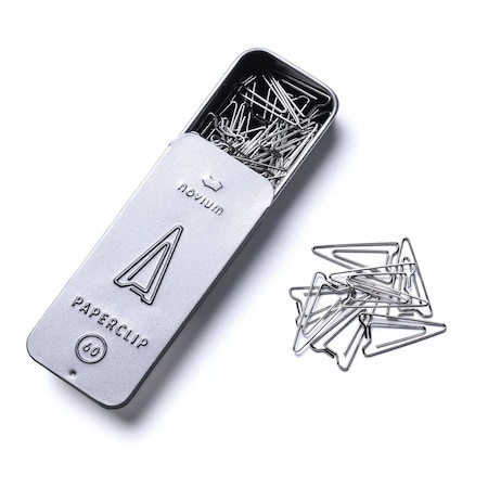 Novium Paperclips, Silver, Shuttle Design, 0.75 in, 60pcs, 60PK 805814
