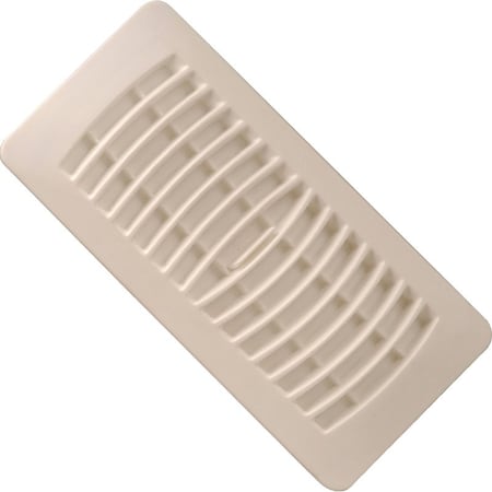 Imperial Floor Register, 10 in W Duct Opening, 4 in H Duct Opening, Polystyrene, Almond RG1478