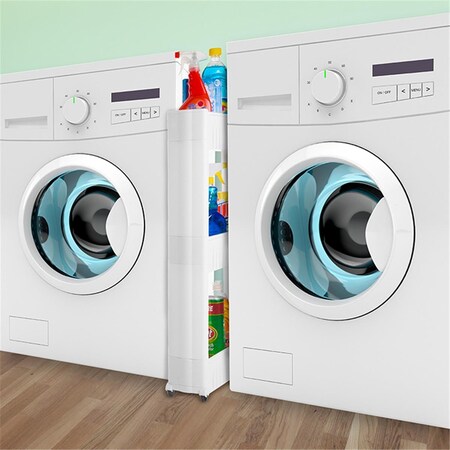 Adiciones Everyday Home 3 Tier Slide Out Laundry Cart on Rollers only 5 in. wide AD3856521