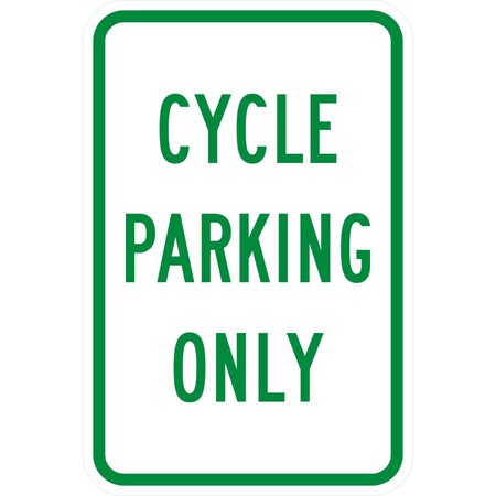 Lyle CYCLE PARKING ONLY, 12x18, Diamond Grade, White G-3089-DG_12x18