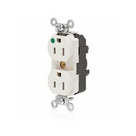 Leviton Straight Blade Receptacle, 5-15R, 15 A, 125V AC, Surface Mount, Self-Grounded M8200-ILT