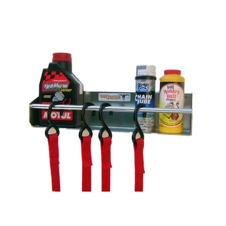 Pit Posse Senior Ratchet Strap Hanger with Shelf, Silver 465