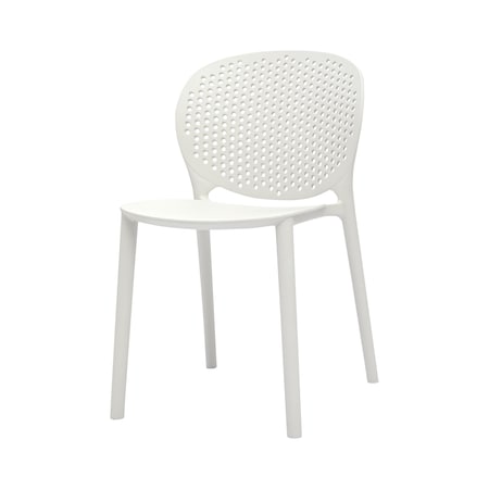 Homeroots Set Of Four White Heavy Duty Plastic Juvenile Chairs, 4PK 554666