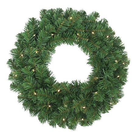 Puleo Asia Ltd Pre-Lit Western Hemlock Wreath, B/O, 24 in 333-4041-W24LW