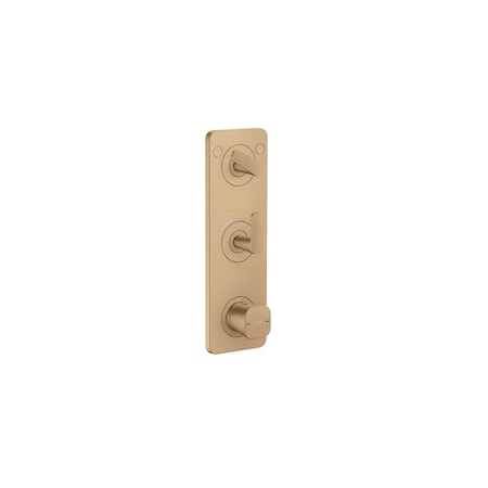 Axor Citterio C Thermostatic Module Trim 15" x 5" for 2 Functions- Cubic Cut in Brushed Bronze 49701141