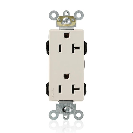 Leviton Straight Blade Receptacle, 5-20R, 20 A, 125V AC, Flush Mount, Self-Grounded M1636-T