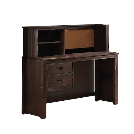 Homeroots 50" Brown Solid Wood Credenza Desk With Two Drawers 285933