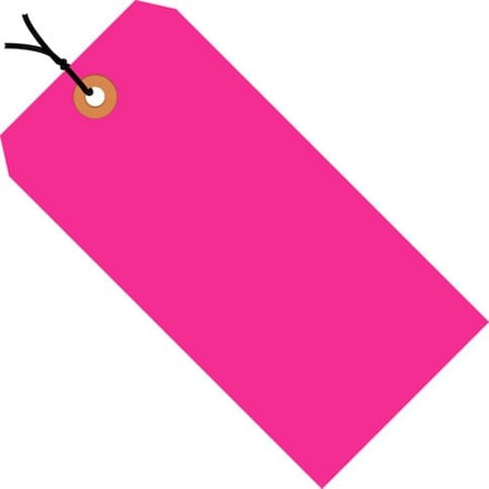 Partners Brand Shipping Tags, Pre-Strung, 13 Pt., 4 1/4" x 2 1/8", Fluorescent Pink, PK1000 G12042E