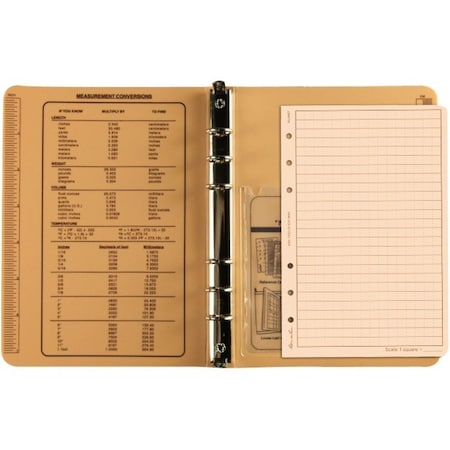 Zoro Select 1/2" Six Ring Field Round Binder, Tan 9200T