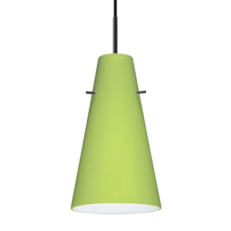 Besa Lighting Besa Cierro Pendant, Chartreuse, Black Finish, 1x 9W LED 1JT-412435-LED-BK