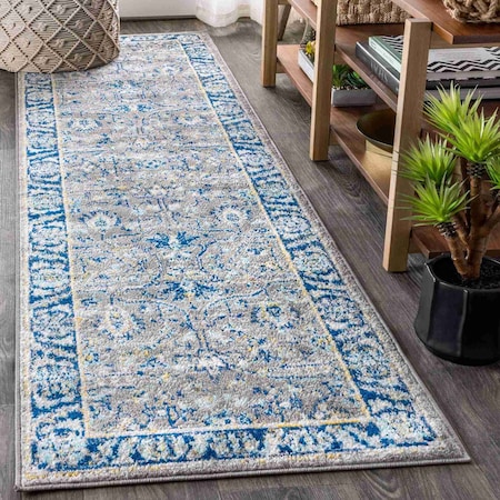 Jonathan Y Modern Persian Boho Floral Gray/Navy 2 ft. x 8 ft. Runner Rug MDP204A-28