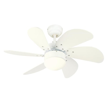 Brightbomb 30 in. White Finish White Blades Opal Frosted Glass BR2690174