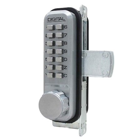 Lockey Mechanical Keyless Narrow Stile Deadbolt Lock Satin Chrome Marine Grade Finish 2900SCMG