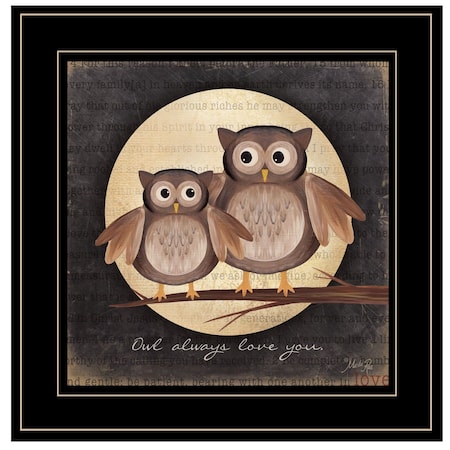 Homeroots Owl Always Love and Need You 2 Black Framed Print Wall Art 405241