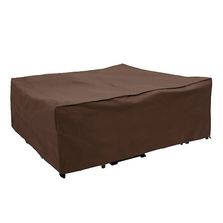 Mr. Bar-B-Q Premium Patio Cover, 120 in L, 90 in W, 40 in H, Polyethylene, Brown 07843BB