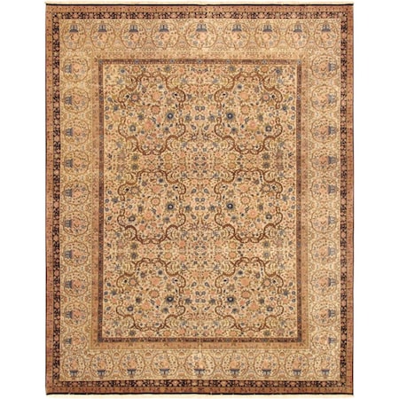 Pasargad Home Azerbaijan Collection Hand-Knotted Lamb's Wool Area Rug-13 ft. 9 in. X 15 ft. 4 in. Beige 26288