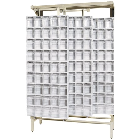 Quantum Storage Systems FREE STANDING SLIDER W/36 WHITE TILT BINS QS-305-36WT