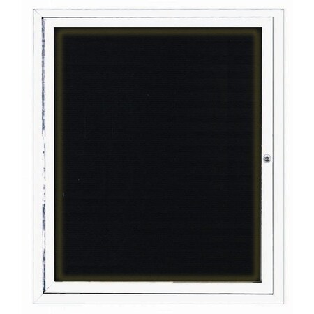 Aarco Illuminated Enclosed Letter Board Directory w/ Powder Coated White Al Frame, 36''Hx30''W 1 Door ADC3630IW
