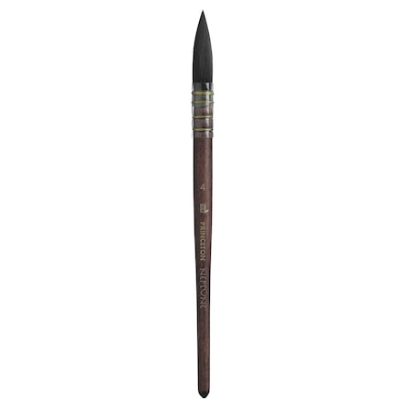 Princeton Neptune Quill Brush, Synthetic Bristles, Short Handle Watercolor Paintbrush, Dark Wood, Size 4 P4750Q4