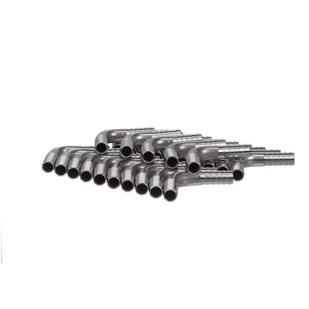 Lancer Fitting Kit, Elbow, 1/4in Barb x 1/4in Barb, Stainless Steel, 25PK 1000423-BP25
