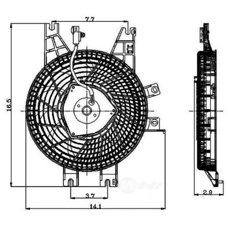 Global Parts Distributors Electric Cooling Fan Assembly 2811417