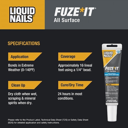 Liquid Nails Fuze-It 5 Oz. All Surface Construction Adhesive LN-2000W
