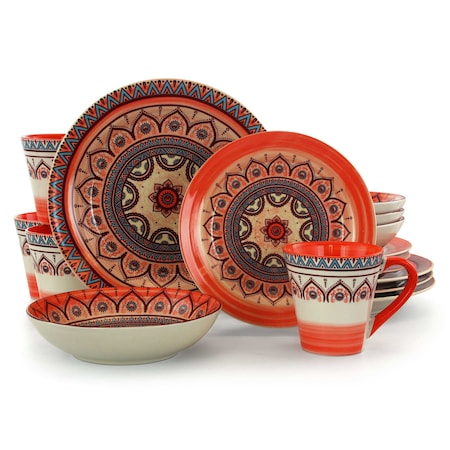 Elama Zen Rust Mozaik 16 Piece Dinnerware Set ELM-ZEN-RUST-MOZAIK