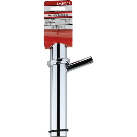 Westlake Pipe & Fittings 1-1/2''x8'' Chrome Plated Dishwasher Tailpiece 3/1/2843