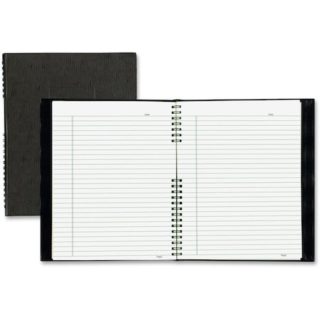 Blueline NotePro Hard Romanel Cover Notebook - Letter - 200 Sheets - Twin Wirebound - Ruled Margin - Letter A10200EBLK