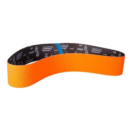 Norton Co Abrasive Belt: 4" Wide, 60" Long, 36 Grit, Ceramic 69957345298
