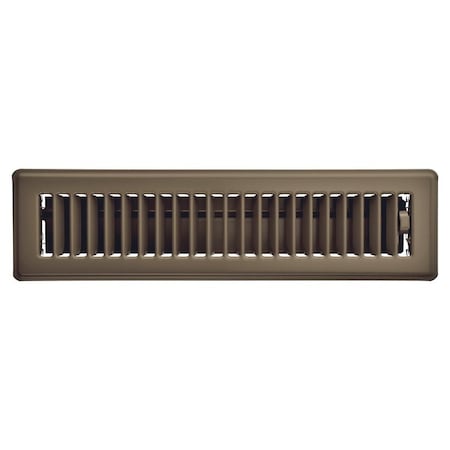 Imperial Louvered Floor Register - 2.25 x 12 Inch, Chocolate Brown Steel RG3654
