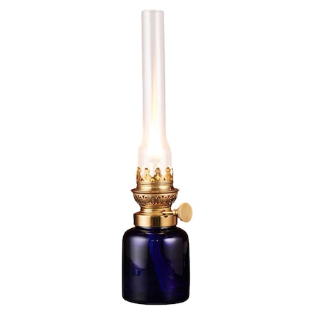 Kings County Tools Oil Lamp 13 in Decorative Lamp with Antique-Style Glass Body & Brass Accents Small Kerosene Lantern GW78A05-08