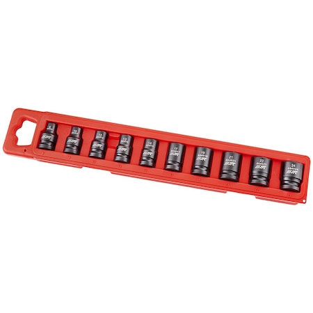 Jtc Auto Tools 10-Piece 1/2 in Drive Anti-Slip Impact Socket Set, Hexagonal Design 7865