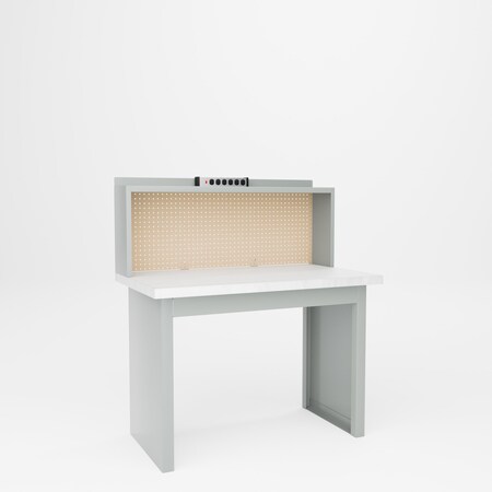 Pucel Solid Side Work Station, 48 in W x 33 in H x 30 in D, Light Blue EWB-3048-L