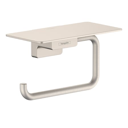 Hansgrohe AddStoris Toilet Paper Holder with Shelf in Brushed Nickel 41772820
