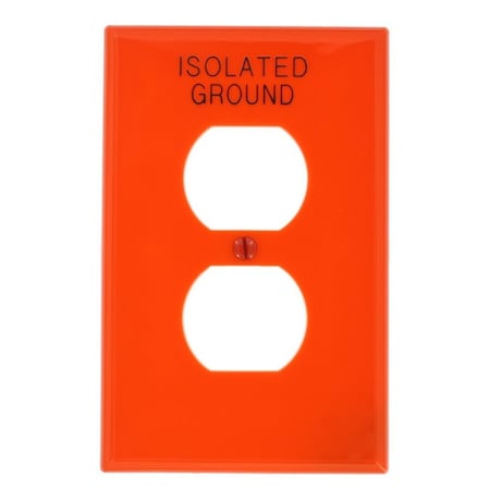 Leviton Receptacle Wallplate, Midway Size, Gang 1, Orange PJ8-IG